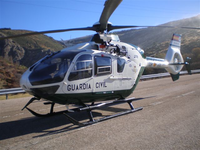 Rodaje El Solitario, Helicóptero Guardia Civil